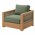 Sillón 85 x 78 x 82 cm de madera y cuerda trenzada verde estilo contemporáneo