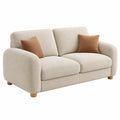 Sofá de 2 plazas 160 x 90 x 85 cm tapizado beige para salón estilo moderno