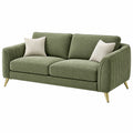 Sofá de 2 plazas 170 x 90 x 85 cm tapizado verde con patas metálicas estilo moderno