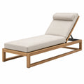 Tumbona 200 x 70 cm de madera y textil beige reclinable