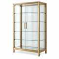Vitrina 90 x 40 x 180 cm de metal dorado y vidrio con 2 puertas - Expositor contemporáneo