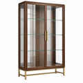 Vitrina 100 x 40 x 180 cm de madera y vidrio marrón con puertas